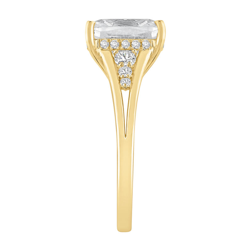 Elongated Cushion Lab Grown Diamond 3 1/3ctw. Old Mine Cut Engagement Ring in 14k Yellow Gold image number null