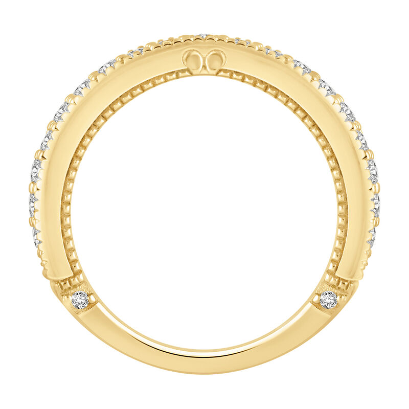 Lab Grown Diamond 1ctw. Milgrain & 14k Yellow Gold Anniversary Ring image number null