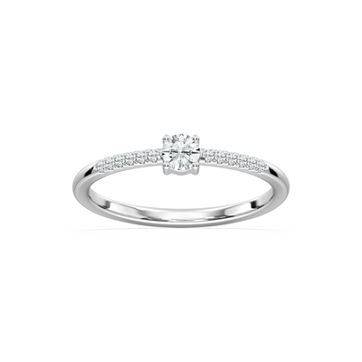 Lab Grown Diamond Promise Ring in 10k White Gold