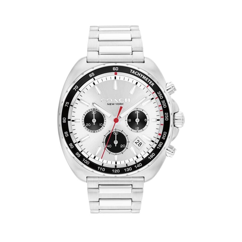 Coach Men's Charter Chrono Silver Dial With Black Tachymetric