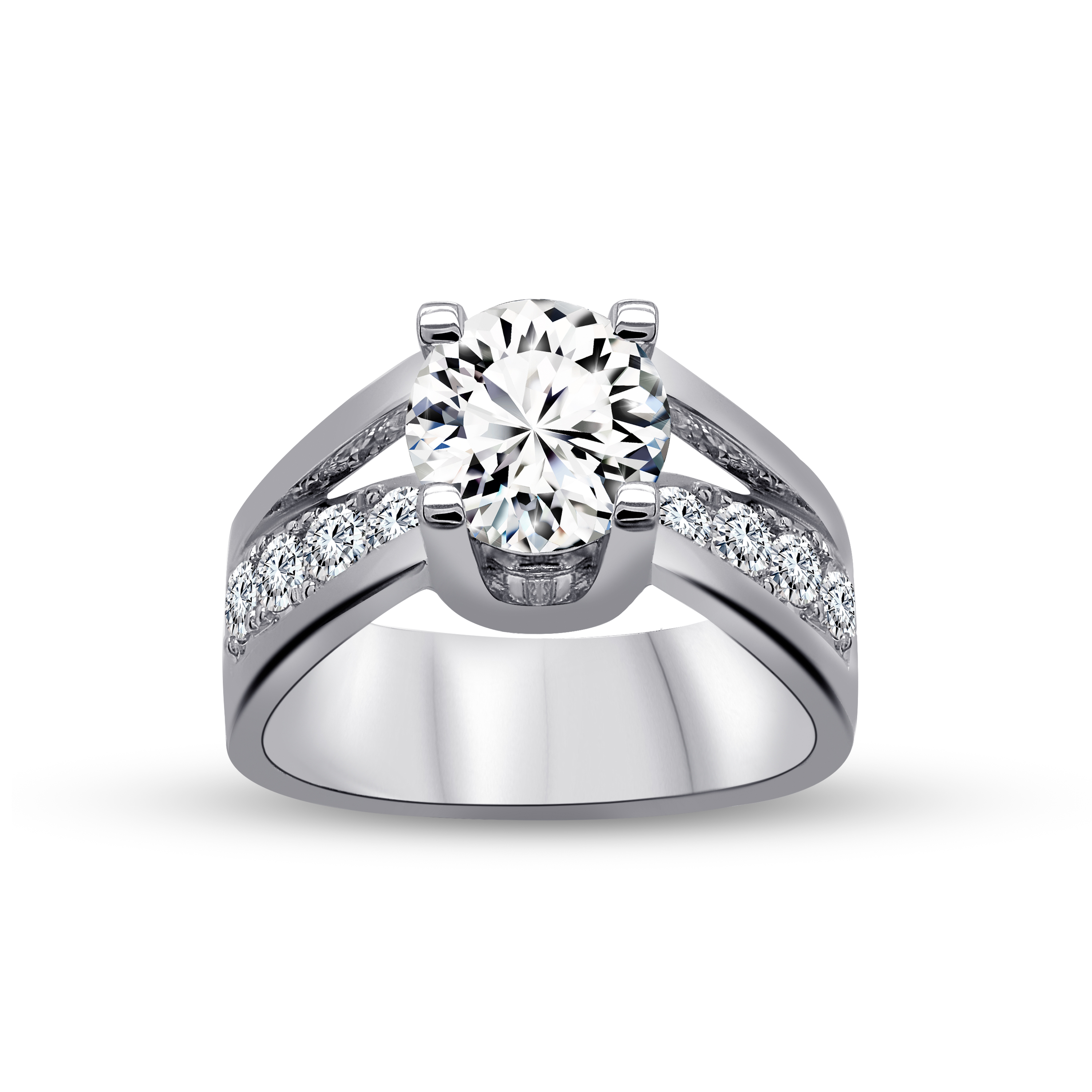 Blossom Cut Round Lab Grown 2.25ctw. Diamond Bridge Over Water 