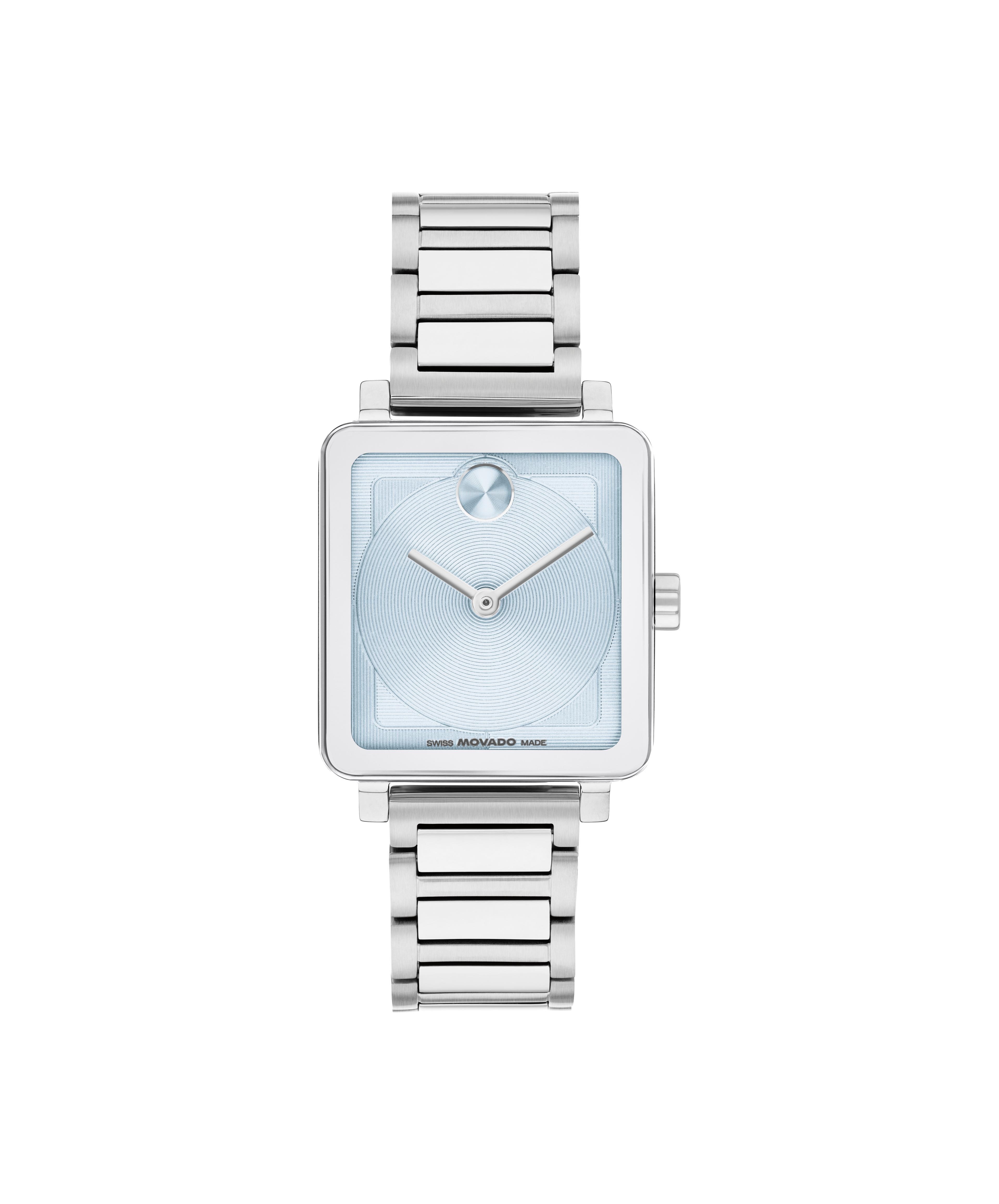 Movado Ladies' Evolution 2.0 Square Blue Textured Dial Stainless