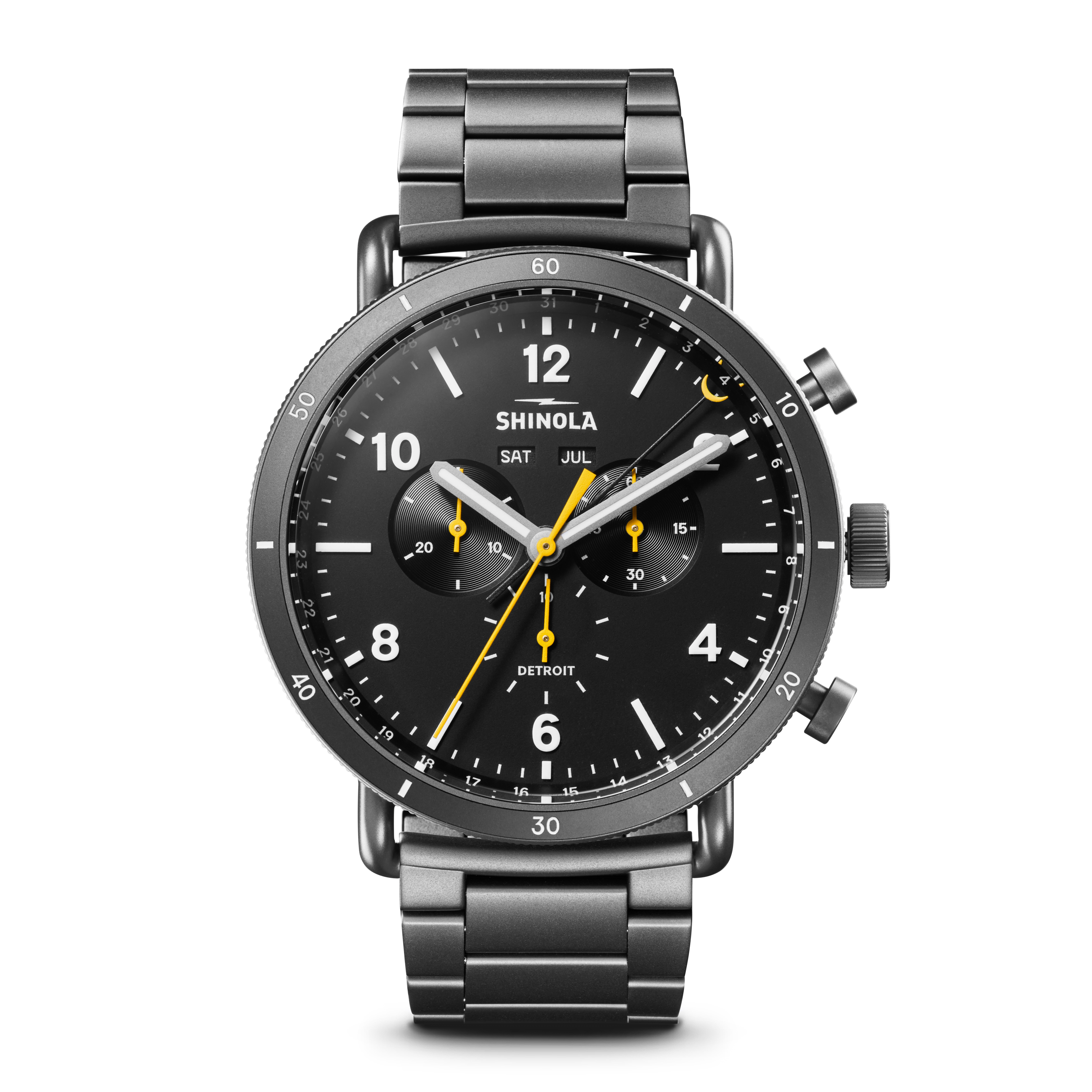 Shinola Men's Canfield Sport Gunmetal PVD Black Dial 45mm Watch