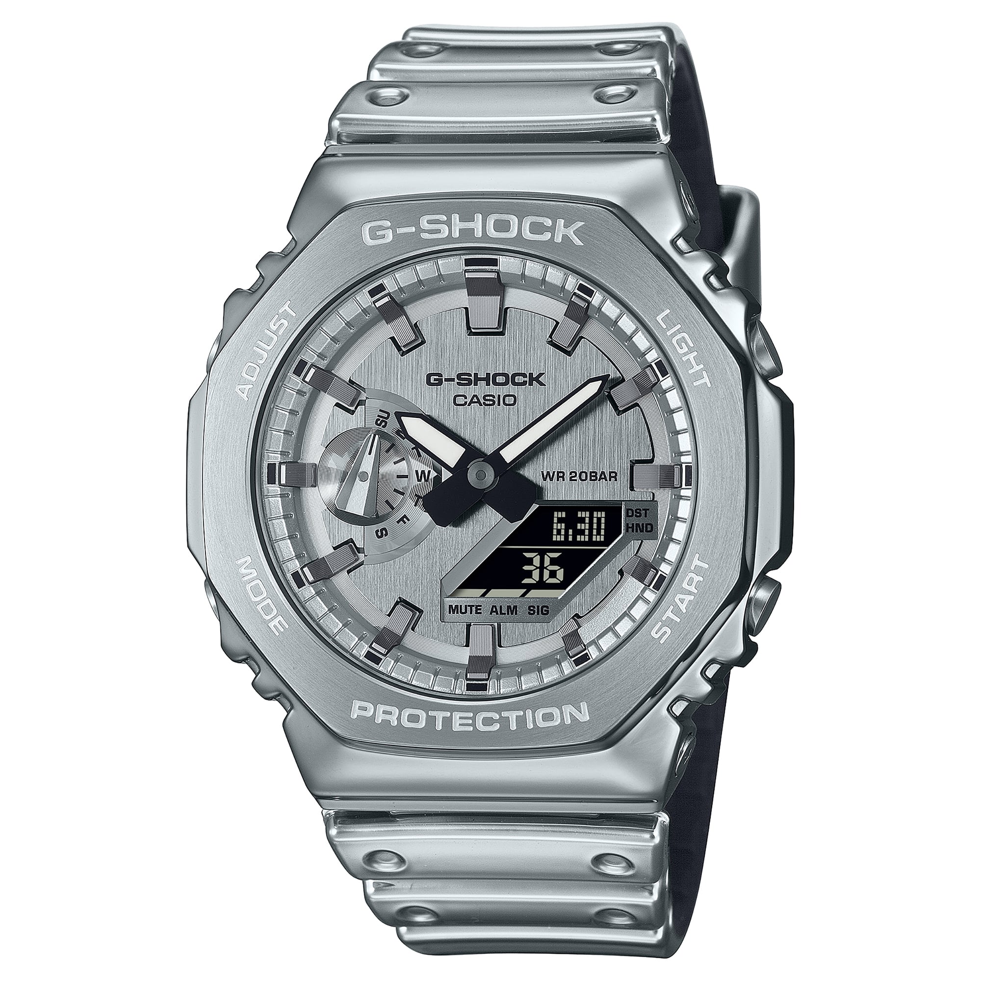 G-Shock Men's G-Steel Silver Dial Metallic Silver IP Silver Resin