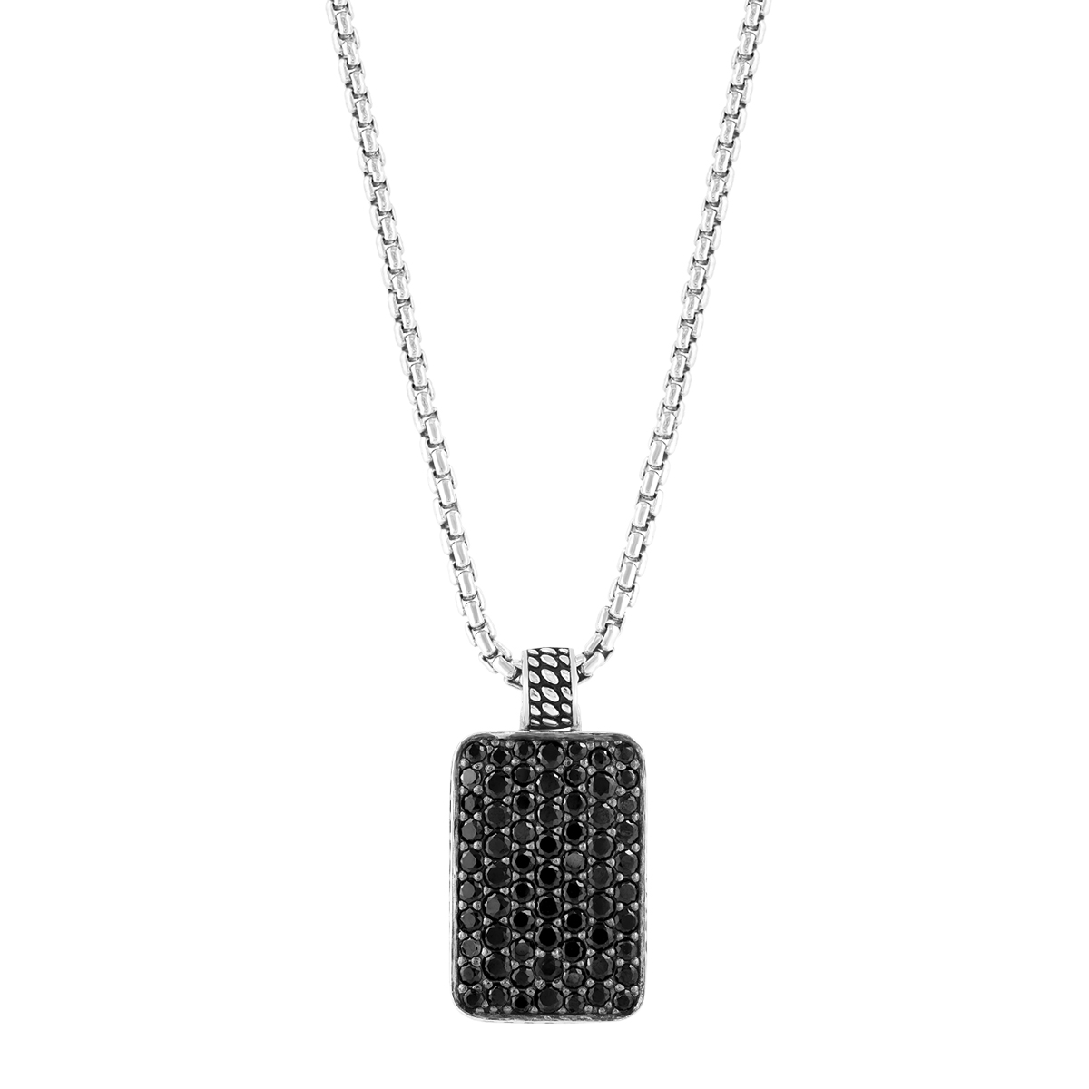 Effy Men's Black Spinel Pendant in Sterling Silver