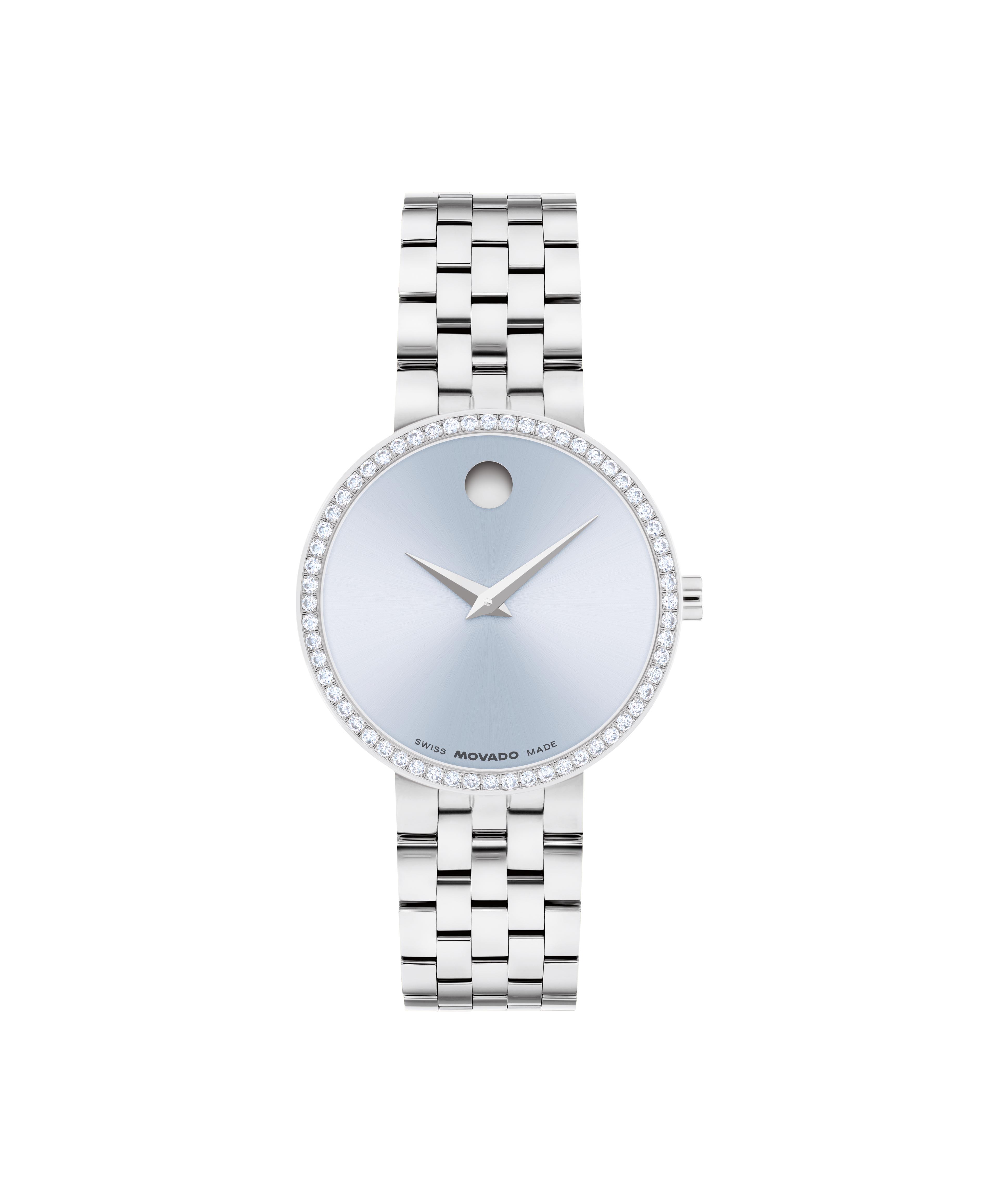 Movado Ladies' Museum Classic Ice Blue Dial Lab-Grown Diamonds
