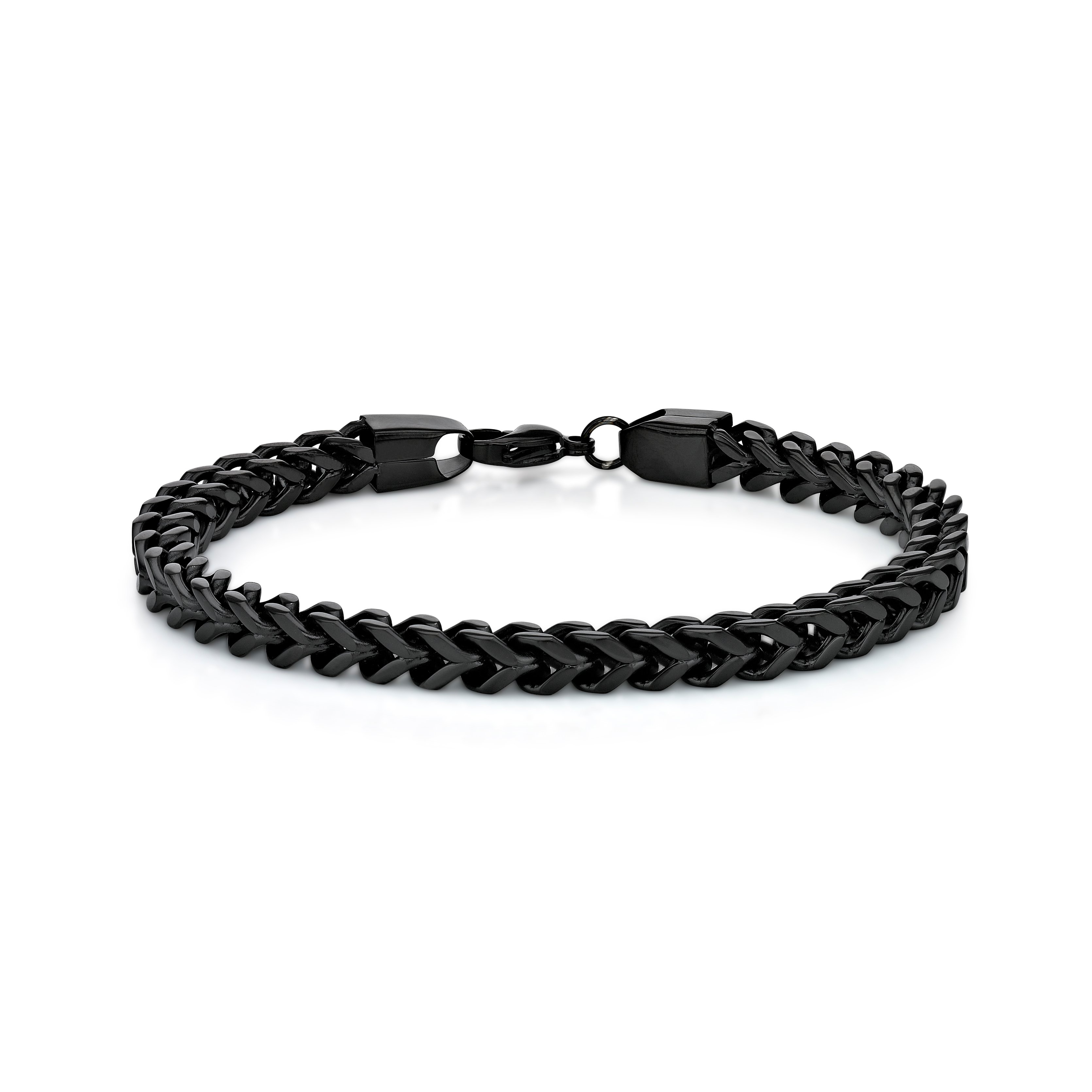 KYOSI Men's Black Link Bracelet – Stainless Steel 8.26 Inch Jewelry For Men – Waterproof, Stylish, Gift Ready - View #5
