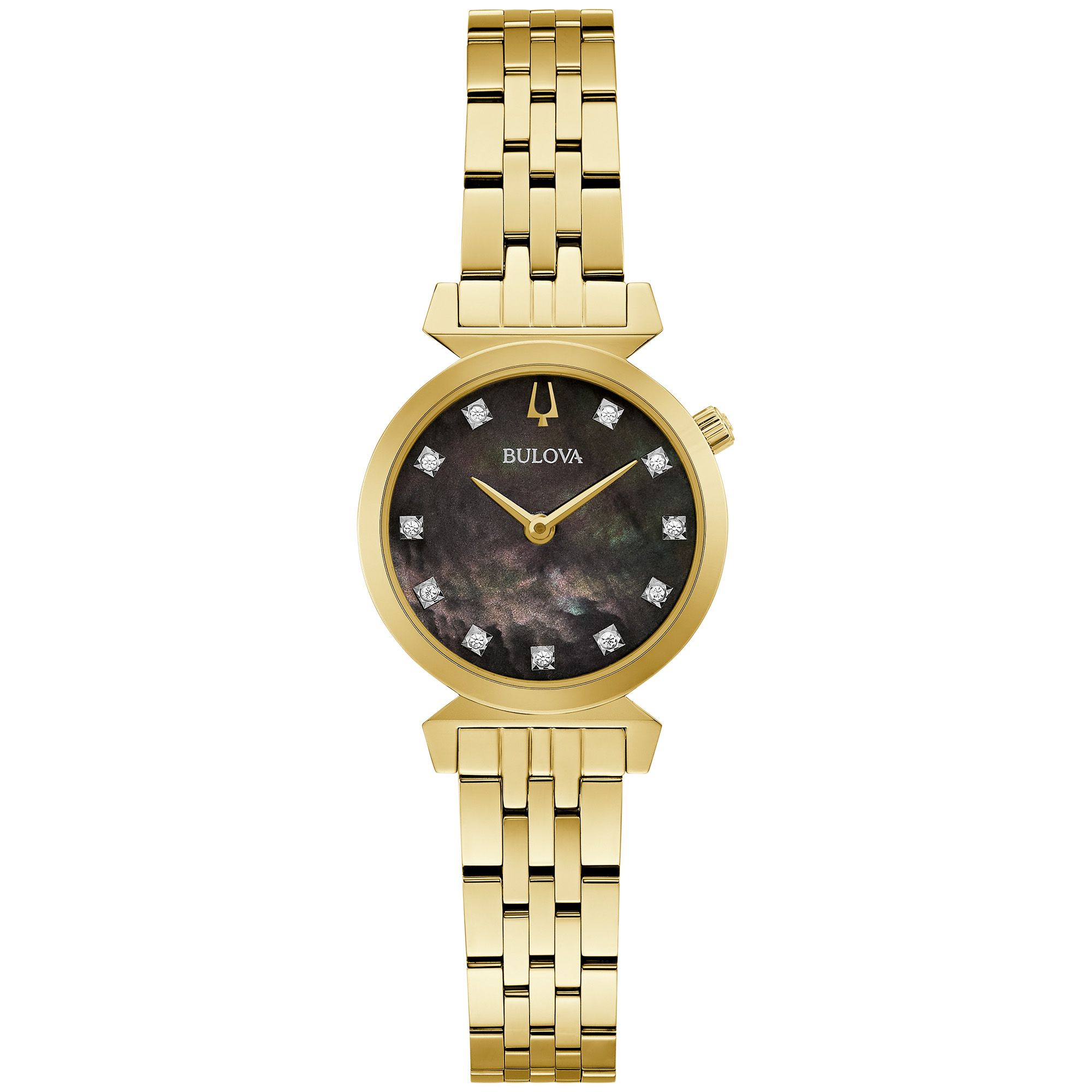Bulova Black and Gold Octagonal Dress Watch. Rare blue Mother of Pearl dial Bulova Classic Women main image 4