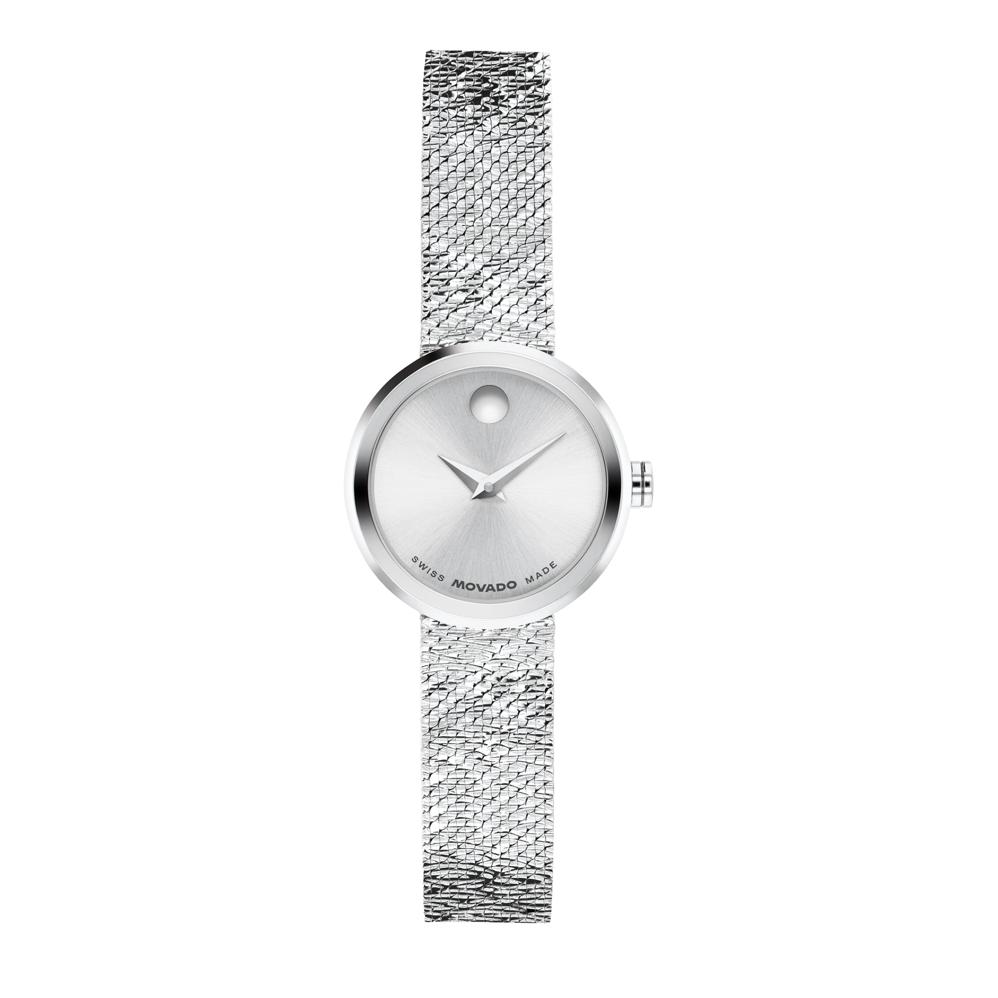 motimoti Silver White 1枚 Movado Museum Velura Silver White Dial Stainless Steel 607855