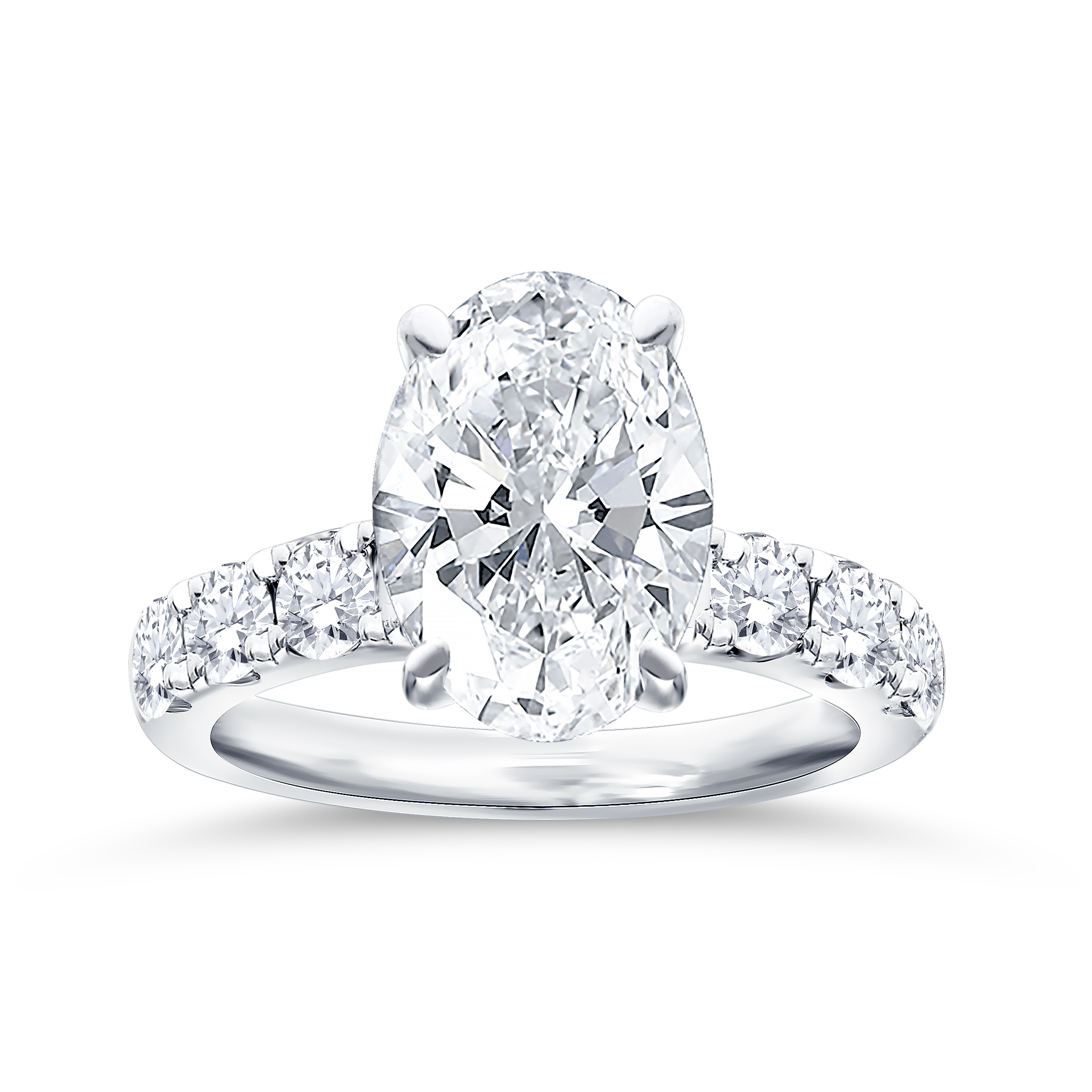 Oval-Cut Lab Grown 6ctw. Diamond Straight Band Engagement Ring in Oval-Cut Lab Grown 6ctw. Diamond Straight Band Engagement Ring in