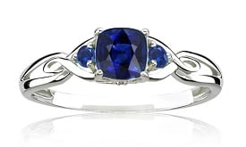l Created Sapphire & Diamond Ring