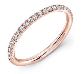 Classic Bangle 5mm in 14k Rose Gold Uneek Round Diamond Wedding Band in 14K Rose Gold