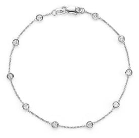 Diamond Ten Station Bracelet 1/2ctw in 14K White Gold