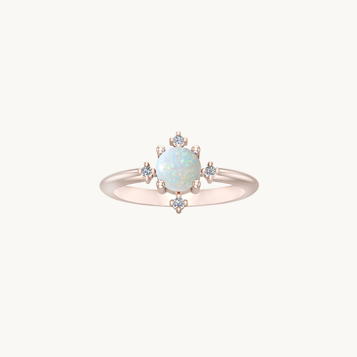 Created Opal & Diamond Ring in 10k Rose Gold