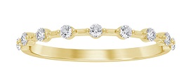  Brilliant-Cut Lab Grown 1/7ctw. Diamond Distance Stackable Band in 10k Yellow Gold