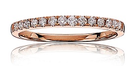 Diamond 1/4ctw. Ladies Pave Wedding Band in 14k Rose Gold