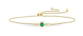Emerald Bolo Bracelet in 10k Yellow Gold