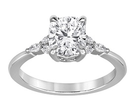 Colette Cushion-Cut Lab Grown 1 5/8ctw. Diamond Engagement Ring in 14k White Gold