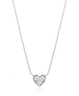 Diamond Heart Necklace in 14k White Gold