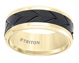 Comfort Fit Two Tone Triton Tungsten Carbide Men's Band