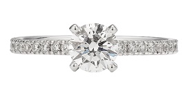 Radiant. Lab-grown 1ctw. Brilliant-Cut Diamond Classic Engagement Ring in 14k White Gold