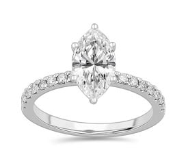 Marquise-Cut Lab Grown 1 3/4ctw. Diamond Classic Engagement Ring in 14k White Gold