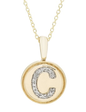 Diamond Initial C Pendant in 14k Yellow Gold