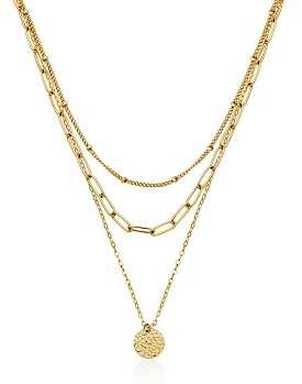 3-Layer Disc Chain, 17" in Stainless Steel