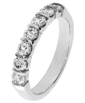 7-Stone Diamond Band 3/4ctw. (H-I, I1-2) 14K White Gold