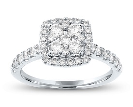 Indigo. Diamond 1ctw. Composite Engagement Ring in 10k White Gold