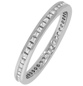 Princess Channel Set 1/2ctw. Eternity Band in Platinum (GH, SI)