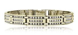 Men's 4ct. tw. Diamond Link Bracelet in 10k Yellow Gold