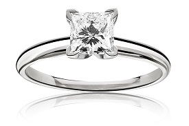 Lab Grown 1 1/2 ct. Diamond Princess-Cut Classic Solitaire Engagement Ring in 14k White Gold