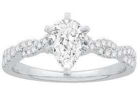 Diamond Twist Band Ring Setting in 14k White Gold