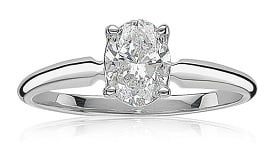 Lab Grown 1 1/4ct. Diamond Oval Solitaire Engagement Ring in 14k White Gold