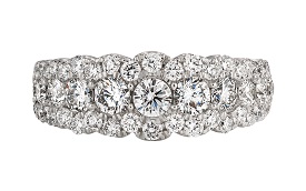 Lab Grown 2ctw. Diamond Scalloped Anniversary Band in 10k White Gold