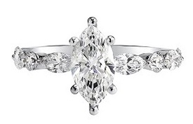 Bowie. Marquise-Cut Lab Grown 2ctw. Diamond Engagement in 14k White Gold