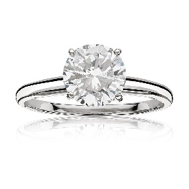 Lab-Grown 2ct. Diamond Classic Round Solitaire Engagement Ring in 14k White Gold