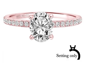 Sybil. ArtCarved Diamond Oval Setting in 14k Rose Gold