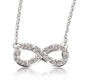 Diamond Infinity Necklace in Sterling Silver