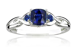 Created Sapphire & Diamond Ring