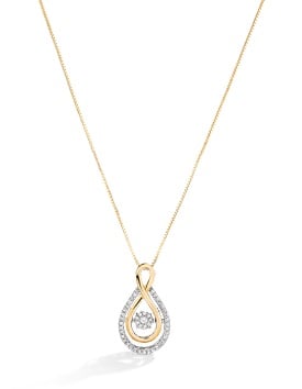 Beats of Love: Diamond Infinity Pendant in 10k Yellow Gold