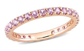 Created Alexandrite Eternity Band in 10k Rose Gold