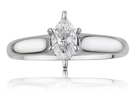Marquise-Cut 1/2ct. Diamond Solitaire Engagement Ring in 14k White Gold