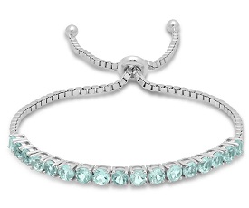 Blue Topaz Adjustable Bolo Bracelet in Sterling Silver