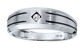 IB Goodman Diamond Solitaire Band in 10k White Gold