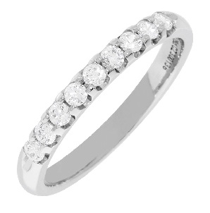 Classic Bangle 5mm in 14k Rose Gold Ladies' 9-Stone 1/4ctw. Prong-Set Diamond Wedding Band in 14K White Gold (GH, SI2)