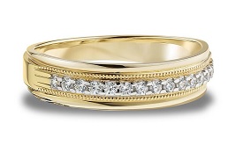 Men's Diamond Band 1/4ctw. In 10k Yellow Gold