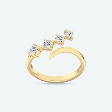 Round Lab Grown Diamond 3/4ctw. Bypass Fashion Ring in 14k Yellow Gold