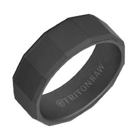Triton RAW Black 8mm Tungsten Wedding Band